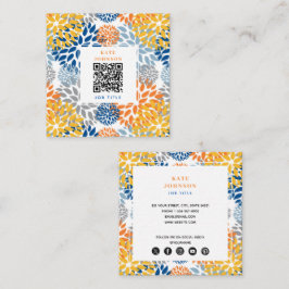 Summer Floral Abstrakt Bright Colors Muster Quadratische Visitenkarte