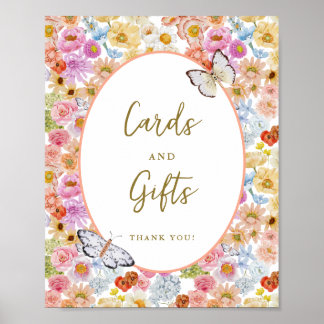 Summer Floral Bloom Butterfly Karten und Geschenkz Poster