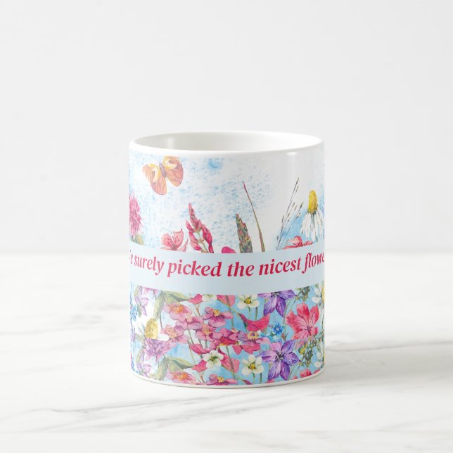 Summer Floral Butterfly Persönliche Umarmung Kaffeetasse (Mittel)