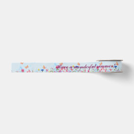 Summer Floral Butterfly Ribbon Ripsband