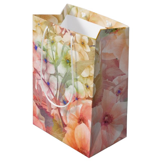 Summer Floral Design Mittlere Geschenktüte (Rückseite Schrägansicht)