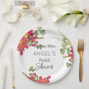 Summer Floral Garden Brautparty Pappteller