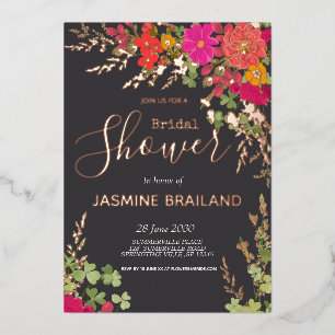 Summer Floral Garden Wildblumen Brautparty Foi Folieneinladung