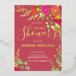 Summer Floral Garden Wildblumen Brautparty Foi Folieneinladung
