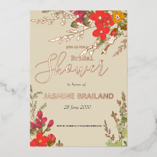 Summer Floral Garden Wildblumen Brautparty Folieneinladung