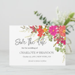 Summer Floral Garden Wildblumen Hochzeit Save The Date