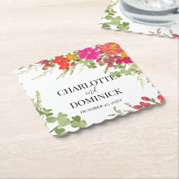 Summer Floral Garden Wildblumen Hochzeit Untersetzer