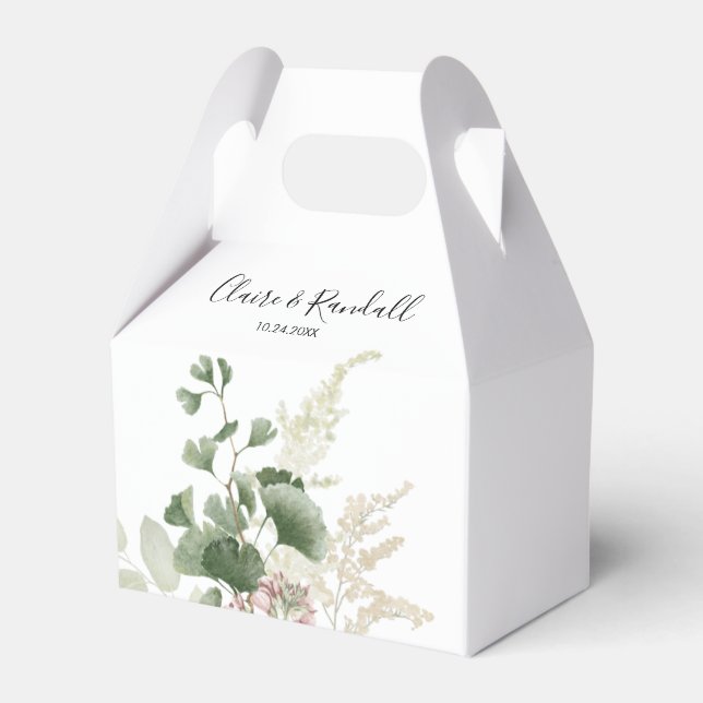 Summer Floral Green Foliage Hochzeit Geschenkschachtel (Vorderseite)
