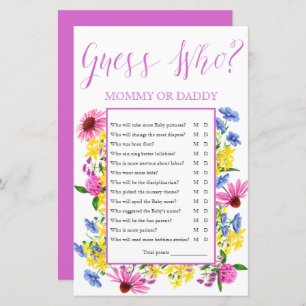 Summer Floral Guess Who Baby Shooting Game