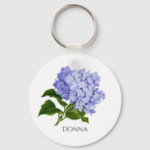 Summer Floral Hydrangea Personalisierte Schlüssel Schlüsselanhänger