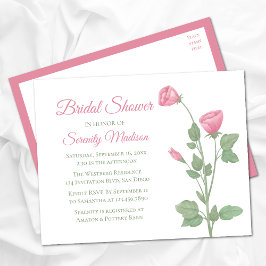 Summer Floral Pink Blume Garden Brautparty Einladungspostkarte