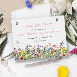 Summer Floral Save the Date Postkarte