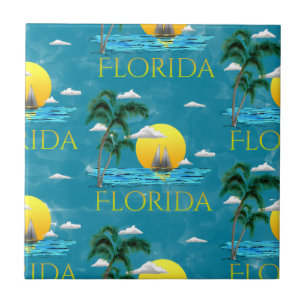 Summer Florida Sailboat Sunset Beach Coastal Fliese