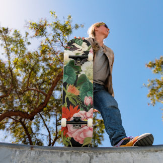 Summer flower pattern skateboard