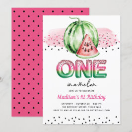 Summer Foil Balloon Letters Melon First Birthday Einladung