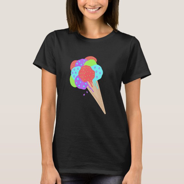 Summer Food grafisch mit neun Scoops Coolen Eises  T-Shirt (Vorderseite)