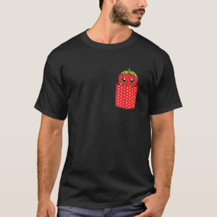 Summer Food Red Berry Frucht Kawaii Pocket Strawbe T-Shirt
