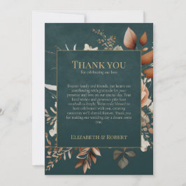 Summer Forest Witch Teal Thank You Card Dankeskarte