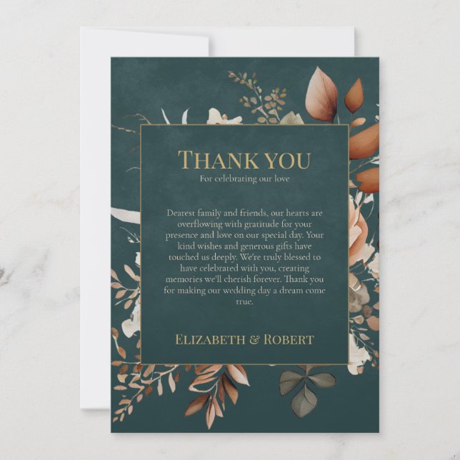 Summer Forest Witch Teal Thank You Card Dankeskarte (Vorderseite)