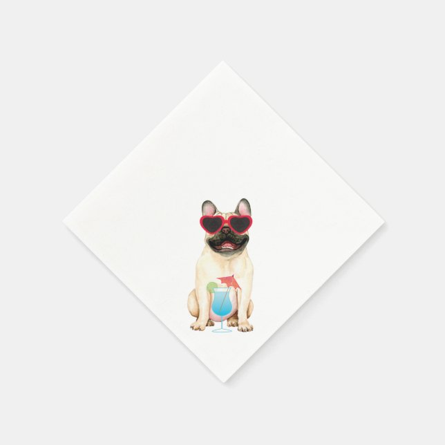 Summer French Bulldog Serviette (Ecke)