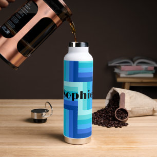 Summer Fresh Blue Green Zig Zag Wasserflasche Trinkflasche