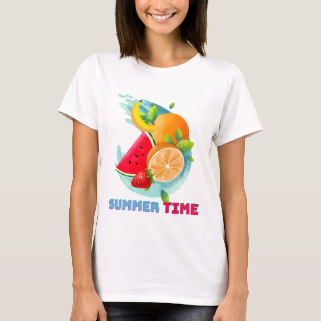 Summer Fresh Fruits T - Shirt Schlüsselanhänger (Vorderseite)