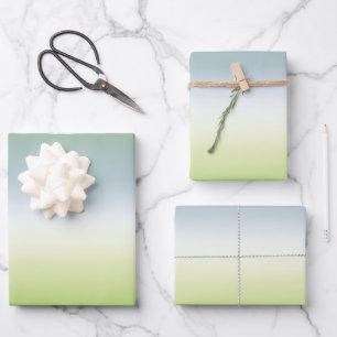 Summer Fresh Gradient Cool Blue Green Ombre Geschenkpapier Set