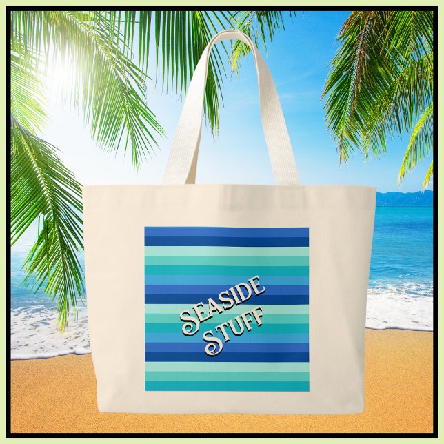 Summer Fresh Ocean Shades gestreift Jumbo Stoffbeutel (Von Creator hochgeladen)
