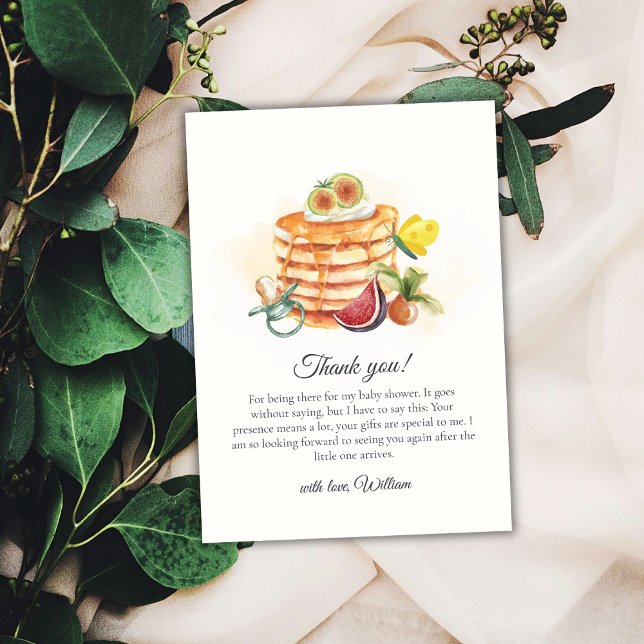 Summer Fruchtpancake Schnuller Brunch Babydusche Dankeskarte (Summer Fruit Pancake Pacifier Brunch Baby Shower Thank You Card)