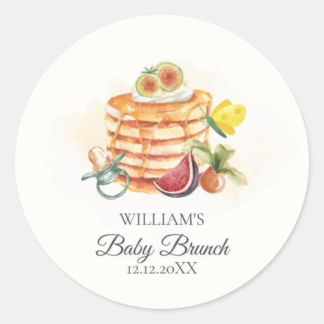 Summer Fruchtpancake Schnuller Brunch Babydusche Runder Aufkleber (Vorderseite)