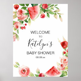 Summer Fruit and Greenery Baby Dusche Begrüßungsze Poster