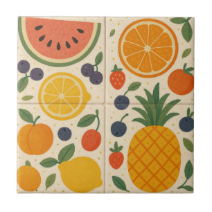 Summer Fruit Harmony - Keramik Wasserfarbe Tile Fliese