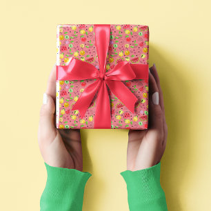 Summer Fruit Pattern   Rose Rosa Geschenkpapier