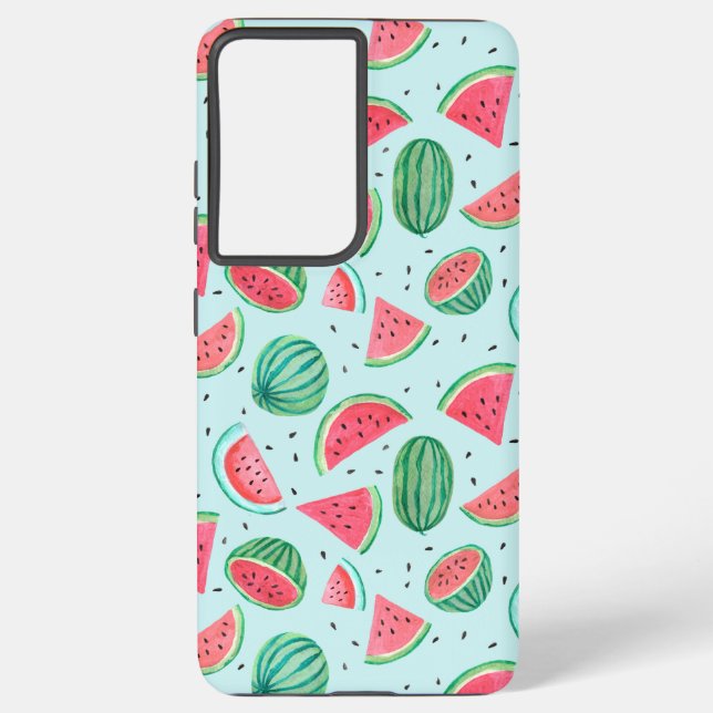 Summer Fruit Pattern | Wassermelone | Rot grün Samsung Galaxy Hülle (Rückseite)