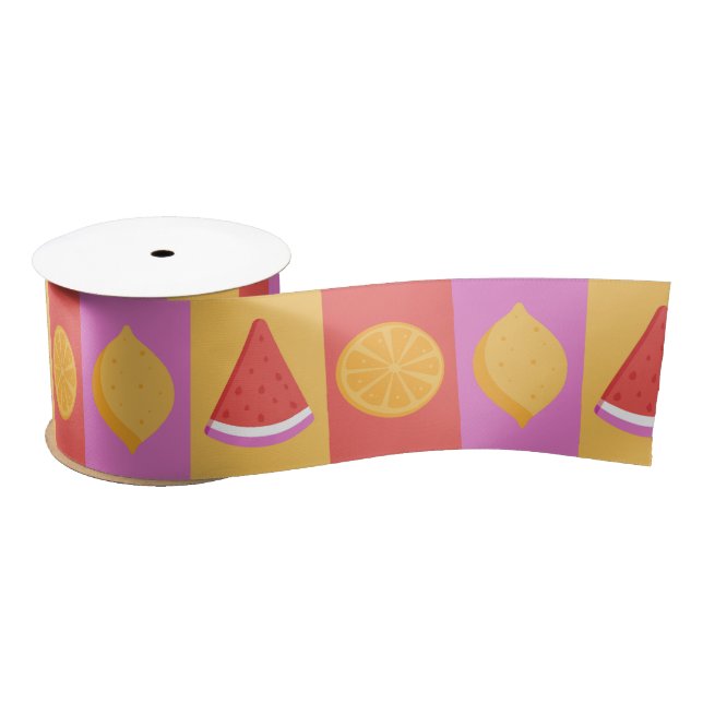 Summer Fruit Ribbon Satinband (Spule)