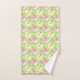 Summer Fruit Slices Green Handtuch