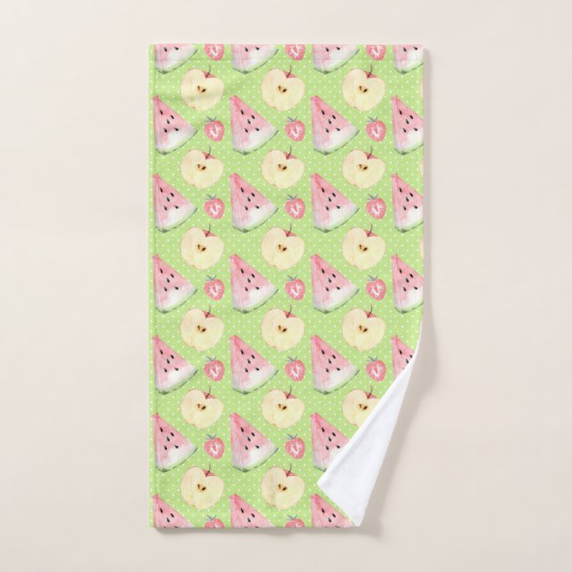 Summer Fruit Slices Green Handtuch (Handtuch)