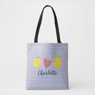 Summer Fruit Trio mit Navy Pinstripe Tasche