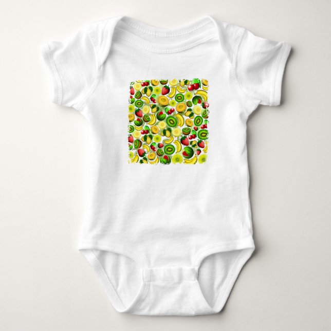 Summer Fruits Juicy Muster Baby Body Anzug Strampler (Vorderseite)