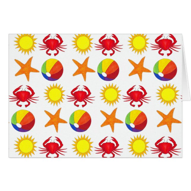 Summer Fun Beach Crab Starfish Sun Vacation (Vorderseite (Horizontal))