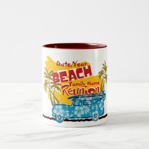Summer Fun Beach Family Wiedersehen - Individuelle Zweifarbige Tasse