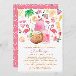 Summer Fun Beach Lover Geburtstagsparty Einladung