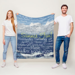 Summer Fun Beach Ozeanwellen Fleecedecke