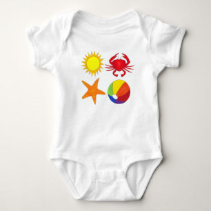 Summer Fun Crab Starfish Strand Baby Strampler