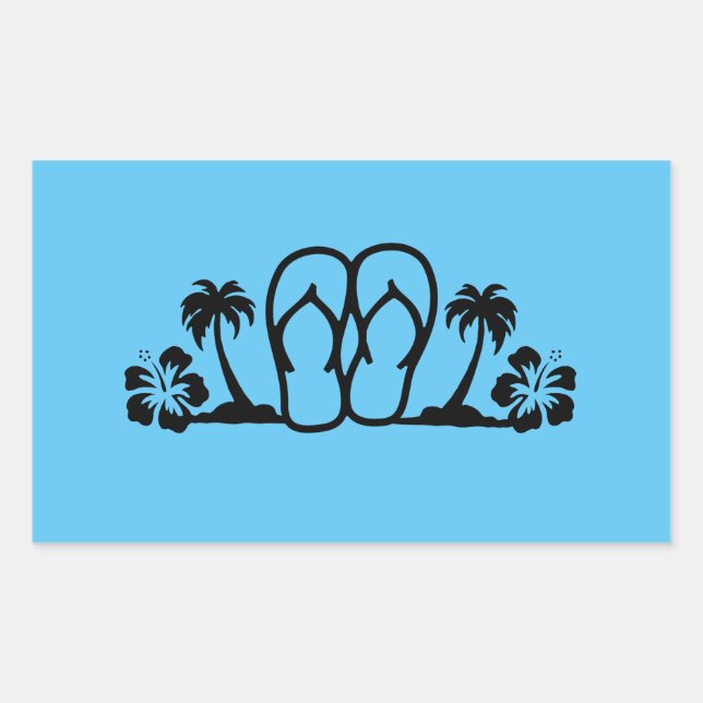 Summer Fun Flip Flops Palm Trees Stickers (Vorderseite)
