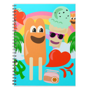 Summer Fun Friends Niedliche Kawaii Cartoon Charak Notizblock