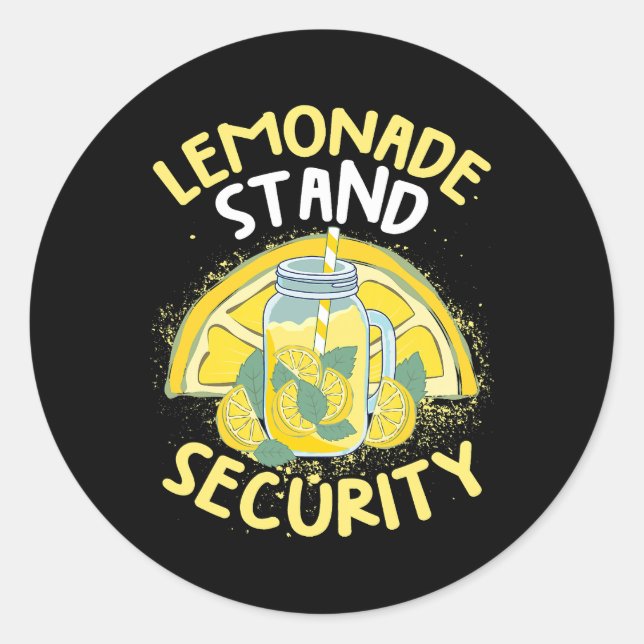 Summer Fun Lemonade Stand Security Boss Lemonade C Runder Aufkleber (Vorderseite)