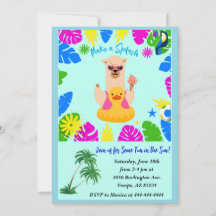 Summer Fun Llama Pool Party Personalisiert