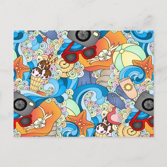 Summer Fun Muster Postkarte (Vorderseite)