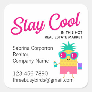 Summer Fun Realtor Marketing Quadratischer Aufkleber